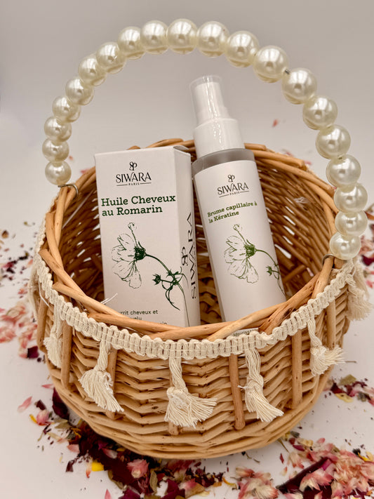 Coffret Soin Cheveux – Huile Romarin & Brume Kératine
