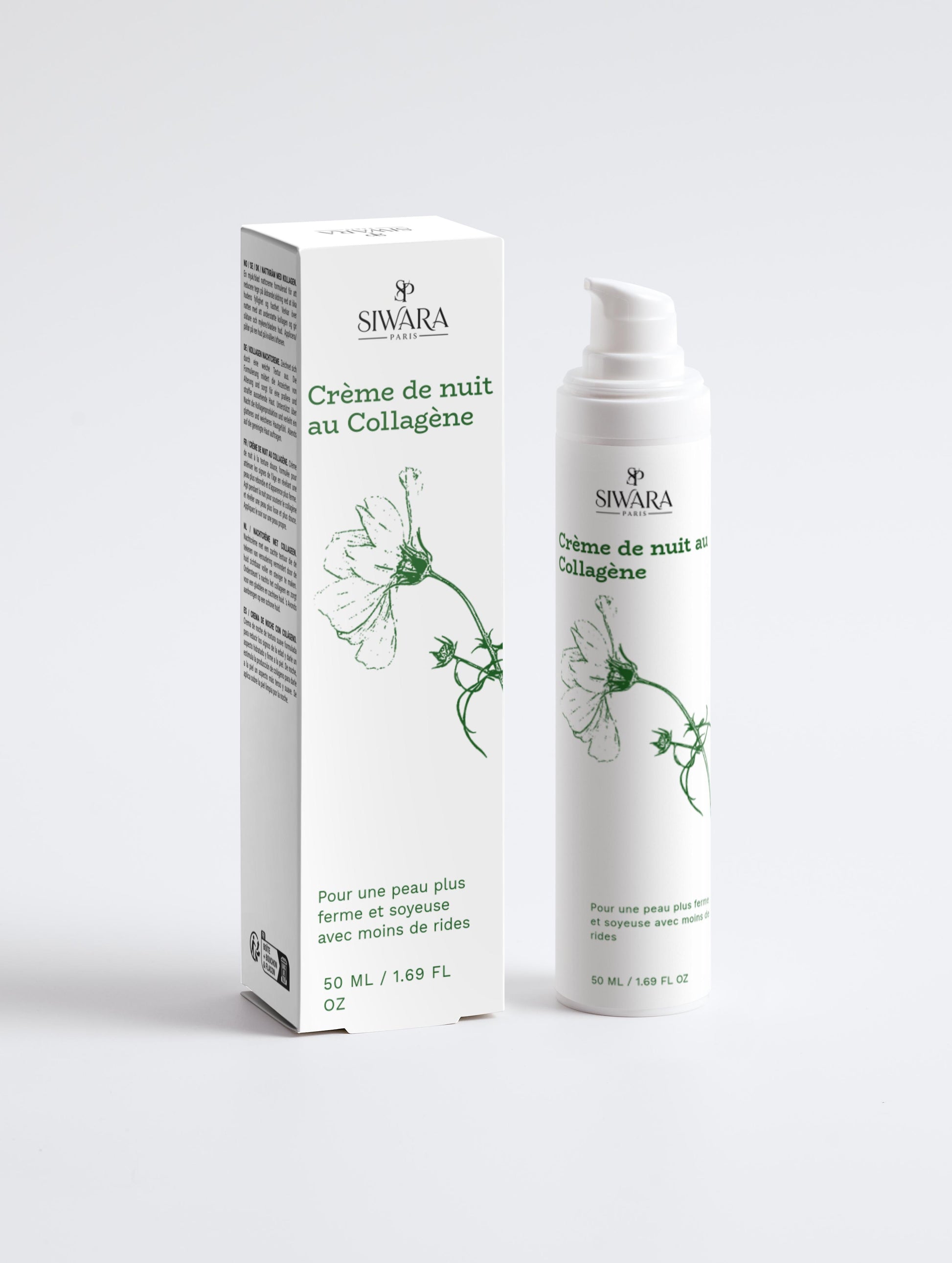 Crème de nuit collagène raffermissante pour peau lisse et rajeunie SIWARA PARIS