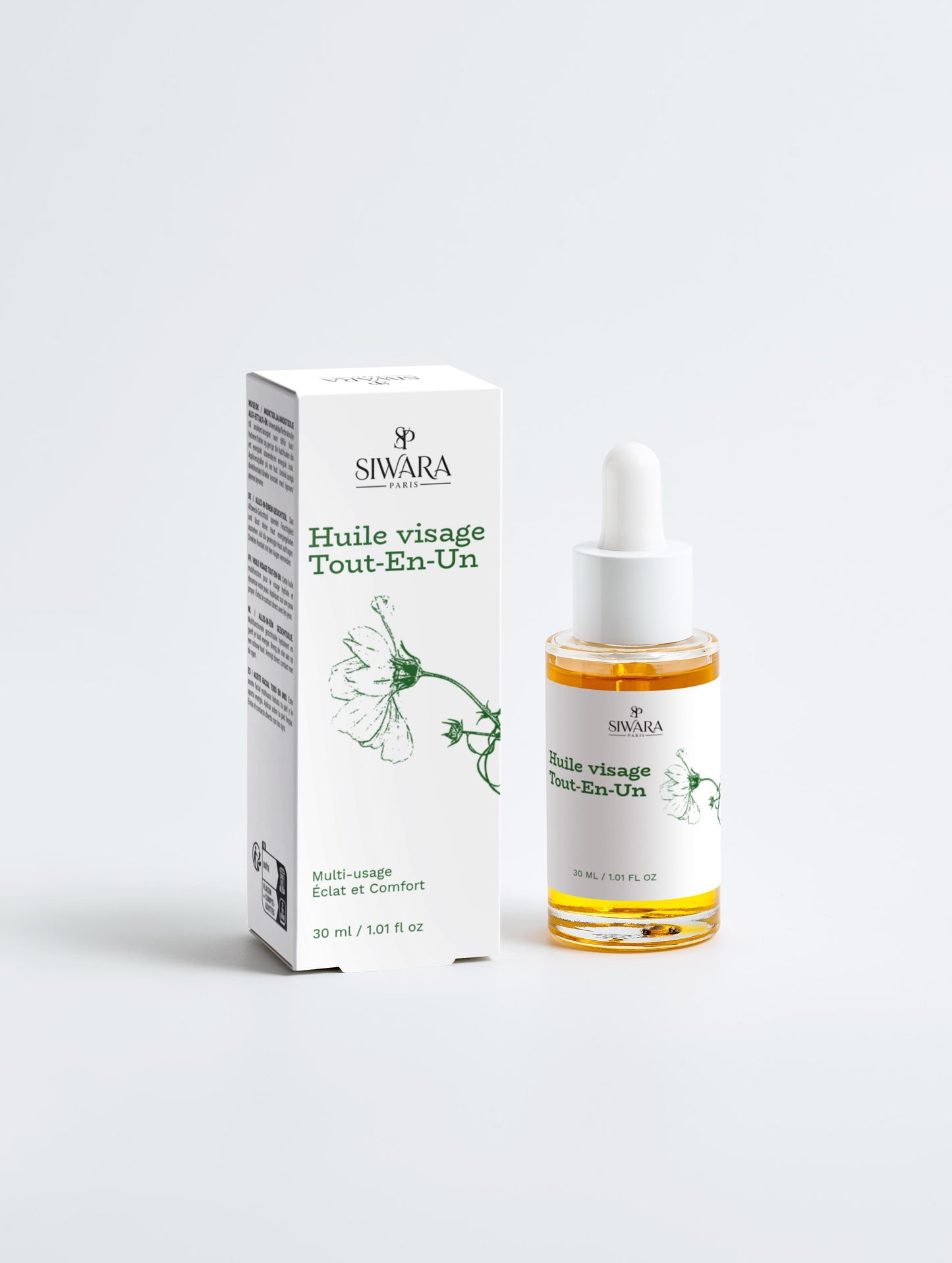 Soin visage huile végétale tout-en-un pour peau éclatante et nourrie SIWARA PARIS