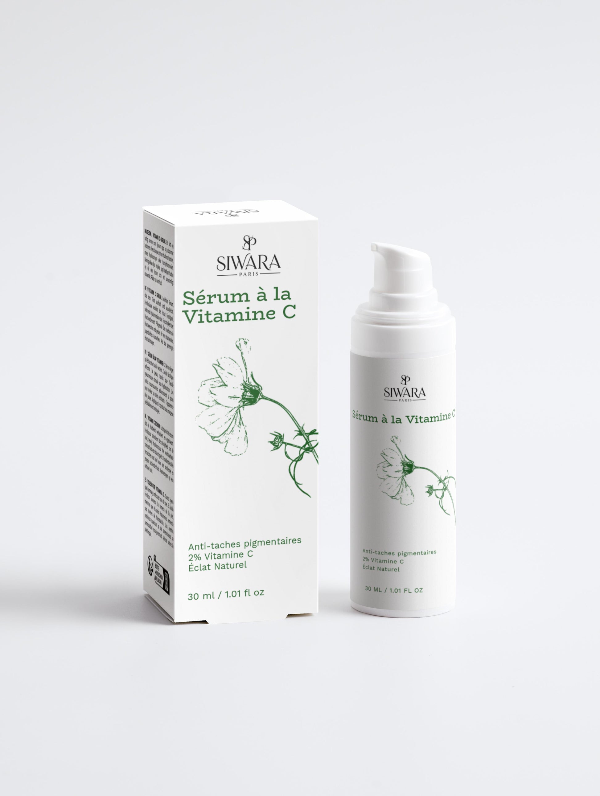 Sérum vitamine C pur éclat anti-âge pour peau lumineuse et rajeunie SIWARA PARIS